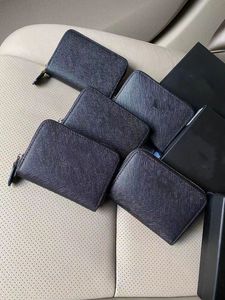 geldclipkaarthouder, aangepaste portefeuillekaarttas type echte pick -up tas vrouw mini portemonnee ontwerper pure kleur echt lederen kiezelstenen textuur luxe zwarte portemonnee met doos