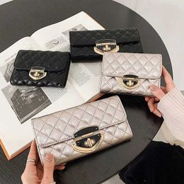 Money Clips 2022 Fashion Pu Leather Lades Long Short Cluth Wallet Women Y240422