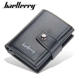 Clips d'argent 2023 RFID Men Carte portefeuilles Hasp Small Card Wallet Pu Leather Slim mini portefeuille High Qaulity Short Male Gurse Y240422