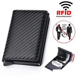 Clips de dinero Anti-Theft Id Titular de la tarjeta de crédito Thin Aluminio Carteras de metal Caja de bolsillo Banco Mujeres Hombres Mini Wallet Box Drop Delivery Je Dh239