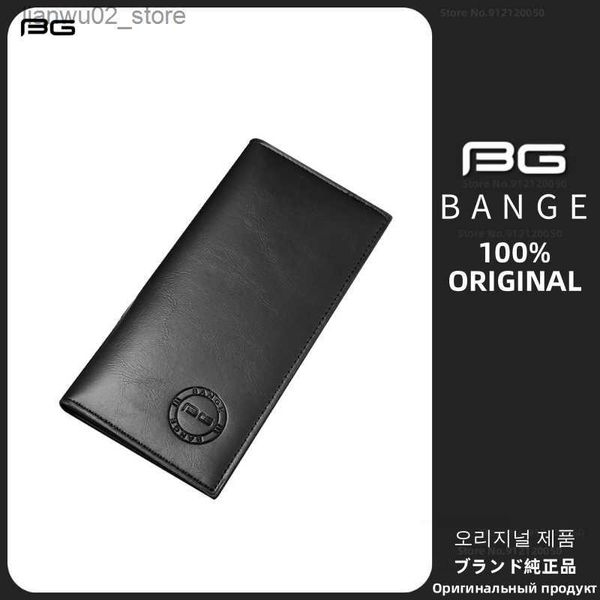 Clips de dinero BANGE Moda Vintage Hombres Negro Monedero largo de alta calidad Carteras de embrague de negocios Bolsa Male esign Handy Slim Male Wallet Q230921