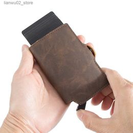 Clips de dinero CASEKEY Cartera de hombre de alta calidad Bolsa de dinero minimalista delgada Pruse Bloqueo RFID Titular de la tarjeta emergente Cartera inteligente ultra delgada para hombres Q230921