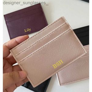 Money Clips Custom Letters Men PU Leather Credit Card Holder Personalize Initials Slim Card Wallet Monogram Name Card Case Women DIY PresentL231120