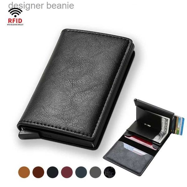 Clips para dinero DIENQI Caon Rfid Wallet Male Money Card Holder Pocket Mini Slim Wallet Mujeres Hombres Monederos inteligentes Automático Pop Up Valet WaletL231117