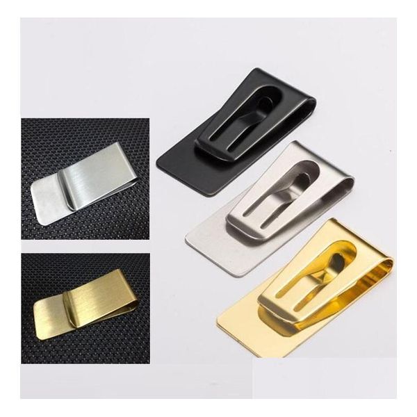 Pinces à billets mode Simple métal argent pince homme pinces supports mince portefeuille pince porte-carte crédit livraison directe bijoux Dhm9U