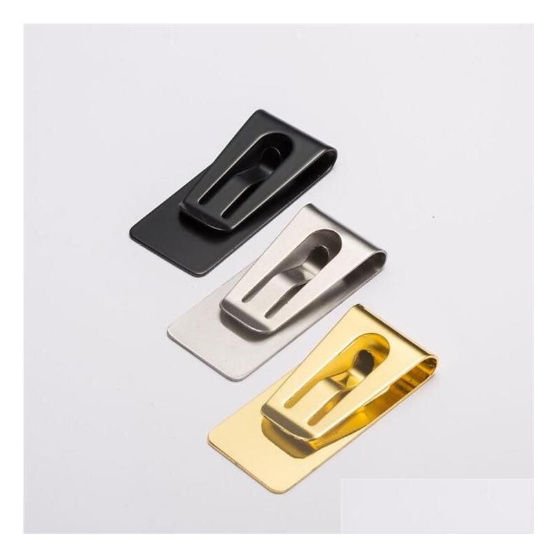 Money Clips Fashion Simple Metal Moneys Clip Man Clamps Holders Slim Wallet Clamp Card Holder Drop Delivery Jewelry Dhdlw