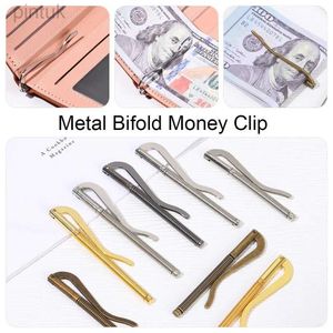 Geld Clips Hoge kwaliteit Duurzame eenvoudige metalen geldclip Bifold Bar Spring Clamp Cash Holder Vervang onderdelen Spring Clamp Bag Accessory 240408