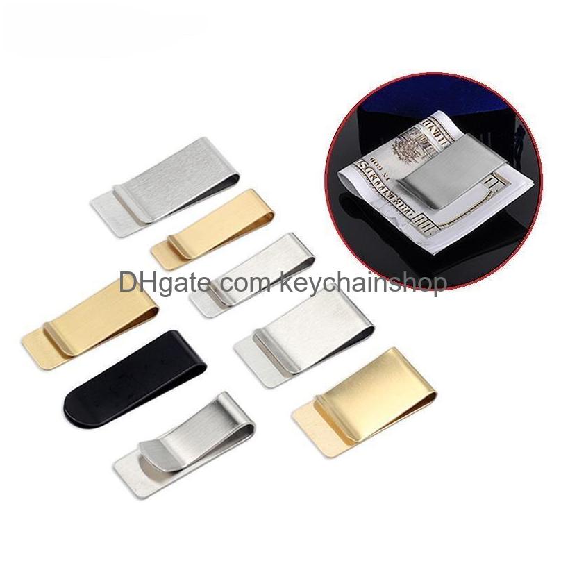 Money Clips High Quality Stainless Steel Metal Clip Fashion Simple Sier Dollar Cash Clamp Holder Bill For Men Women Drop Delivery Ot8Zv