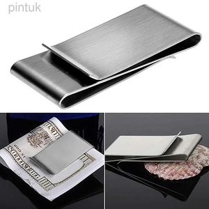 Money Clips Hot Sales 2021 Roestvrij staal Silver Kleur Slim Money Clip Credit Card ID Holder 240408