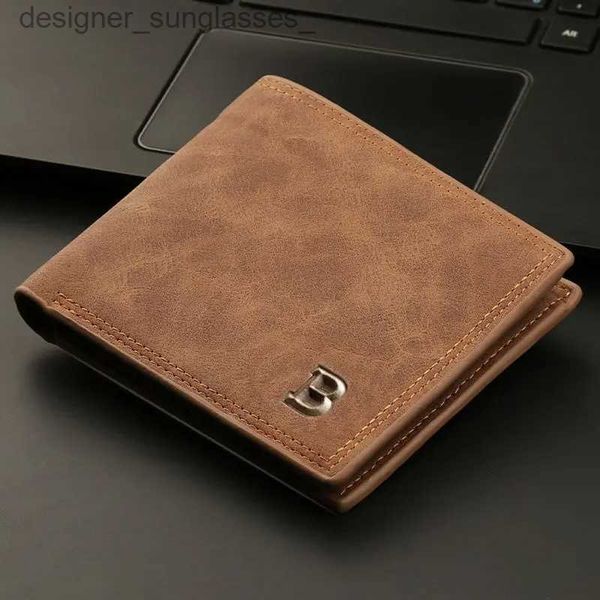 Clips de dinero Venta caliente Cartera de cuero Top Hombres Monedero Minimalista Monedero fino Paquete de tarjetas Monedero Cartera corta de negocios para hombres 2023 Nueva moda L231120