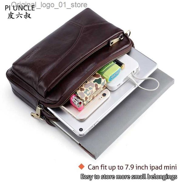 Clips d'argent Men Vintage Cowhide Money Bourse Business Long Portefeuille Sac d'embrayage Mobile Téléphone Mobile Cigarette portable Pouche de téléphone portable Male