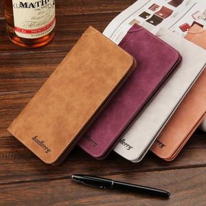 Money Clips Mens Long Pu Leather Wallets Vintage Multifunctionele koppelingskaart Telefoonhouder voor bedrijf 8-5 L240402