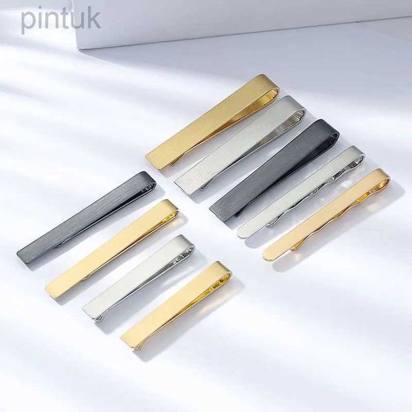 Clips d'argent pour hommes Tone en acier inoxydable Simple Coltie Tie Copper Bar Classe Clip Clip Clip Accessoires Cadeaux Pin Pin pour hommes 240408