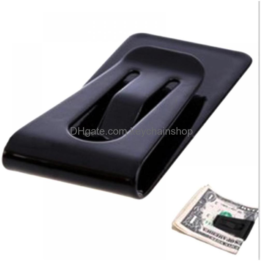 CLIPS DE DINHEIRO Mini Aço inoxidável Slim Pocket Id Card Cash Clip Titular Ornadores da carteira Black Sier Crafts Markmark Mens Drop del Otwhb