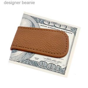 Clips de dinero PU Leather Magnetic Money Clip Multifuncional Titular de tarjetas de negocios portátiles Slim Unisex Passport Cover Mini Retro PocketL231216