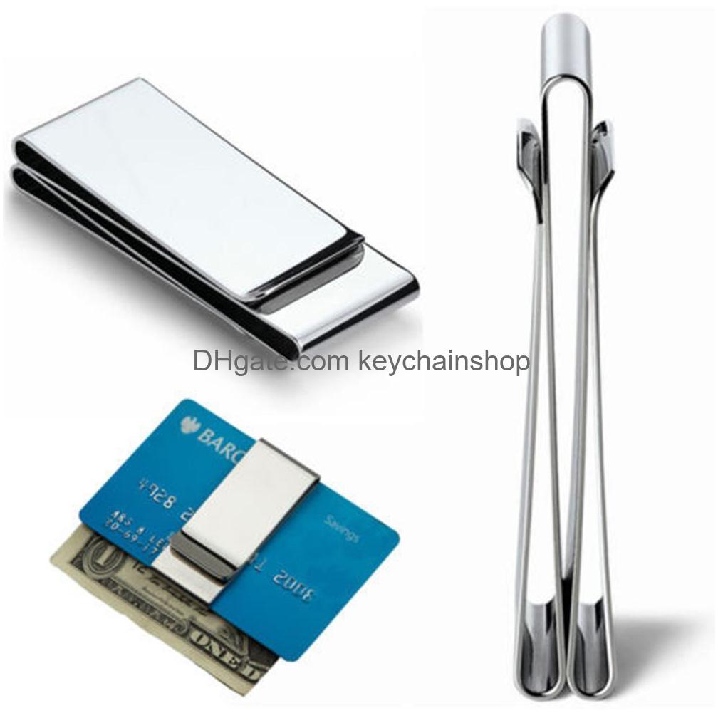Money Clips Stainless Man Pocket Clip Dollar Metal Clamp Card Credit Cards Holder New Drop Delivery Otkhc