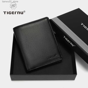 Geld Clips Tigernu Mannen Korte Portemonnee RFID Blocking Business Portemonnee Dunne Designer Card Portemonnee Voor Mannen Q230921