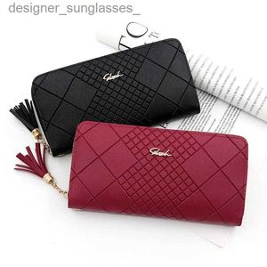 Money Clips Zipper Money Coin Purse Women Card Holder Long PU Leather Clutch Wallet Large Cacity La Wristlet Phone HandBags Money PocketL231120