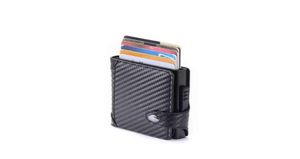 Clips d'argent Zovyvo Men et femmes Slim Card Harder Carbon Fibre PU Le cuir Portefeuille RFID Blocking Blocking For Travel Drop J220809 Dev4159090