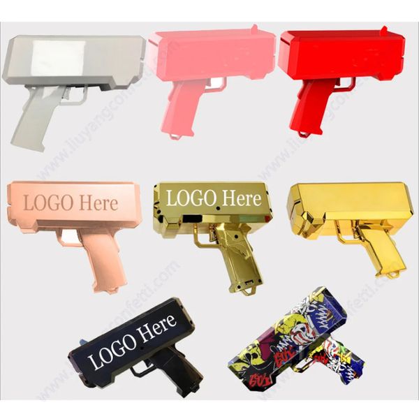 Money Gun Spray Shooter Super Toy Gold Cash Flying Machine Personalización personalizada Disparo Rojo Real Dispenser Pink Box Throwing Rain 240430