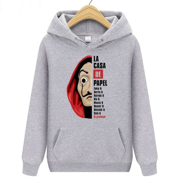 Money Heist Sudaderas con capucha para hombre Sudaderas con capucha para hombre / mujer Jersey con capucha para jóvenes Ropa deportiva para monopatín La Casa De Papel Jersey de La Casa De Papel