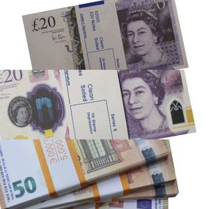 Money Party Toy UK Copie Réaliste Faux Euros Semblant Face Billets Prop Double Papier IasbfG956