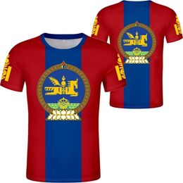 MONGOLIË T-shirt naam nummer Mng T-shirt land College tekst Po kleding Diy gratis op maat gemaakte natie vlag Mn Mongoolse Mongoolse 220609