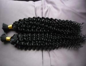 Mongol Afro Kinky Curly sin trama cabello humano a granel para trenzar 100 g Kinky Curly Mongolian Bulk Hair 1 unids Cabello trenzado humano Bulk6248982