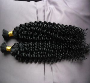 Afro mongol Curly Curly pas de cheveux en vrac de cheveux humains pour tresser 100 g de poil mongol bouclé couver