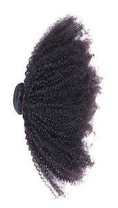 Mongoolse Afro Kinky Curly Virgin Hair Weave 100 onbewerkte menselijke remy haarbundels 1030quot natuurlijke kleur dubbele inslag haar E2031548
