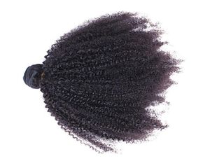 Mongol Afro Crépus Bouclés Vierge Cheveux Armure 100 Non Transformés Humains Remy Cheveux Faisceaux 1030quot Couleur Naturelle Double Trame Cheveux E4583344