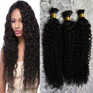 Cheveux bouclés en vrac bouclés mongol 300g sans trame en vrac de cheveux humains pour le tressage 3 pcs en vrac cheveux brésiliens sans trame