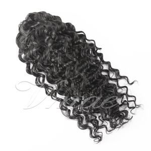 Mongolian No Tangle No Sheddin Afro Curly Drawtring Ponytail Natural Black 12 tot 26 inch 120 g Human Hair Weave Elastische bandbanden