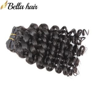 Bundles de cheveux vierges brésiliens Deep Curly Extensions de trame de cheveux humains Funmi Weaves 3pcs / lot Qualité Couleur Naturelle Bellahair