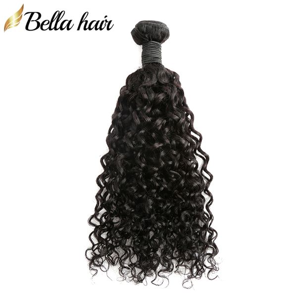 Bellahair mongol vierge faisceaux de cheveux bouclés 100 trames de cheveux humains 10 28 extensions de cheveux de couleur naturelle en vrac en gros