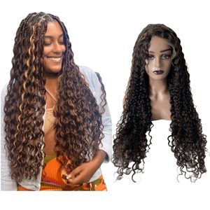 Mongol Vierge Human Heuving Body Body Colorl # 2 Highlight # 6 180% density 13x4 HD Swiss Lace Frontal Wig Frotor Femme Black
