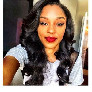 Perruques de cheveux humains vierges mongoles pour les femmes noires Lace Front Wigs HumanHair Wavy Medium Cap Couleur Naturelle Bellahair