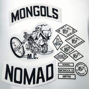 MONGOLS NOMAD MC Biker Vest Borduurflarden 1% MFFM IN Memory Iron On Volledige achterkant van jas Motorcycle Patch2225