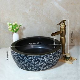 Monite keramische wasruimte bekken bekken vaartuig ijdelheid wastafel badkamer mixer bassin wastafel messing kraan set met zonder overgevlogen afvoer
