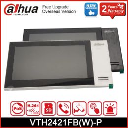 Monitor Dahua VTH2421FWP VTH2421FBP 7INCH TFT TOCT SCREAT INDOOR Monitor Poe Poedded 8 Go SD Card Work with VTO2111DPS2 DOOR