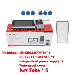 Moniteur Hikvision IP vidéo Interphone Kit DSKIS603P (C) Inclure DSKV6113WPE1 + DSKH6320WTE1 POE DOORGEL Station de porte WiFi Monitor