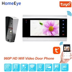 Monitor homeEye wifi ip videodeur telefoon video intercom System 960P tuya smart life app externe ontgrendelende bewegingsdetectie toegangscontrole