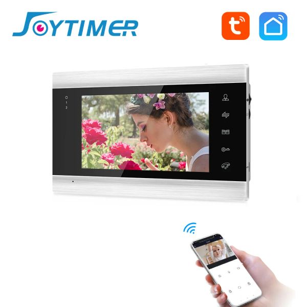 Moniteur Joytimer 4 Wire System Tuya WiFi Video Door Phone Slim Body Ahd Video Interphone Monitor Multilaage avec déverrouillage d'accès à distance