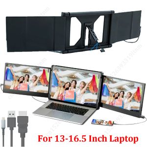 Monitoren 10.5 '' 11.6 '' Portable Monitor Laptop Extender DSIPALY FHD 1080P opvouwbare dubbele IPS -scherm met HDMICompatible USBC -kabel