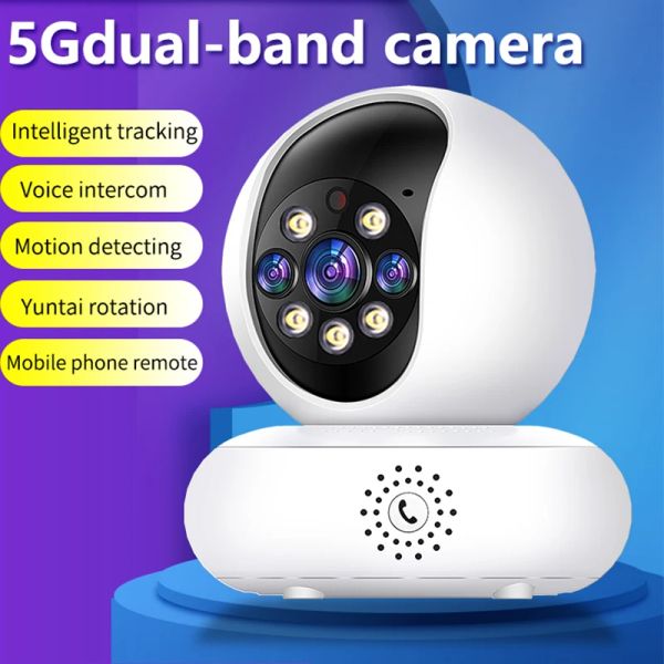 Monitores 1080p dual 2.4/5g Cámara IP IP Smart Security CCTV System Rastreo de movimiento Intercom Voice Remote View Baby Monitor