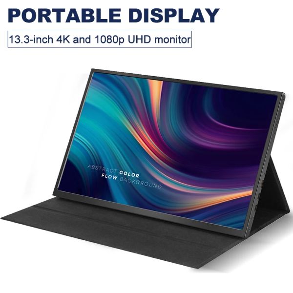 Moniteurs 13,3 pouces 4K USB Type C Écran IPS Moniteur portable pour PS4 PS5 Switch Xbox Ordal