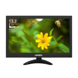 Monitores de 13.3 "Monitor de PC portátil VGA HDMicompatible BNC USB AV AV para PS4 Xbox Raspberry Gaming Switch Switch Secondary Pantalla secundaria