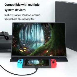 Monitores Ayuda de monitor de viaje externo de pantalla externa de 14 pulgadas/2.1 pulgadas para una alta definición para conmutador/PS4/Proyección de pantalla móvil/PC/computadora portátil