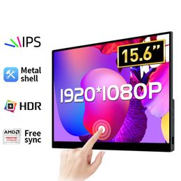 Monitoren 15,6 inch 1080p touchscreen IPS draagbare monitor met HDR USBC HDMICompatibel voor mobiele laptop Xbox PS4/5 Switch Metal Shell