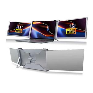 Monitors 15in Dual Monitor Extender Triple Portable HD 1080p IPS -scherm Display Extender voor laptop PC